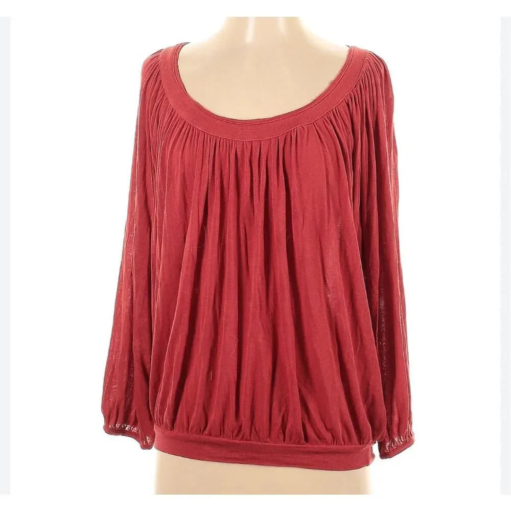 Free people BoHo peasant top burnt red women's small - Picture 1 of 6